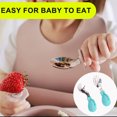 thumbnail image 4 of Juego de cuchara para niños, cuchara spork de silicona para entrenamiento de bebés, vajilla para niños de acero inoxidable 316, 4 of 5