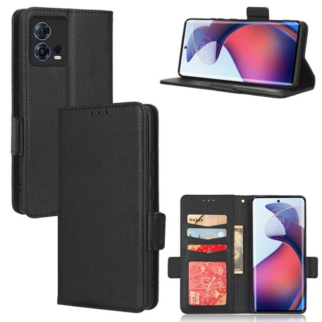 Motorola Edge 30 Fusion Case , PU Leather Flip Cover Card Slots Magnetic Closure Wallet Case for Motorola Edge 30 Fusion