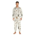 thumbnail image 3 of FORMRS Onesies Pajama for Adults Unisex Hoodie Winter Jumpsuit One Piece Sleepwear, Sizes S-2XL, Beige Christmas Forest, 3 of 7