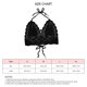 thumbnail image 3 of Crochet Bra Top Tied V Neck Soft Slim Hollow Out Fashion Halter Neck Knitted Bikini Top for Women Black S, 3 of 3