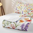 thumbnail image 4 of Homewish Watercolor Wildflower Heart Twin Quilt Set For Women,Yellow Purple Red Twin Coverlet Set,2-Piece, 4 of 7