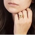 thumbnail image 2 of 18k Yellow Gold Plated Light Green Floral Statement Fashion Ring, 2 of 3