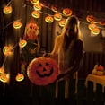 thumbnail image 2 of Guirnalda de luces de Halloween, luces LED de calabaza, luces navideñas para decoración al aire libre, luces fijas/parpadeantes (30 luces de calabaza, 4,5 m), 2 of 4