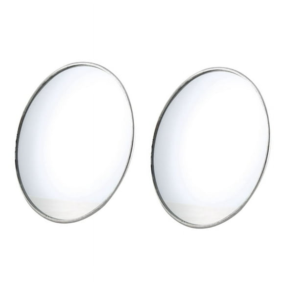 2X Silver Tone 3.7 Inch Dia Round Rear View Blind Spot Mirrors for Car