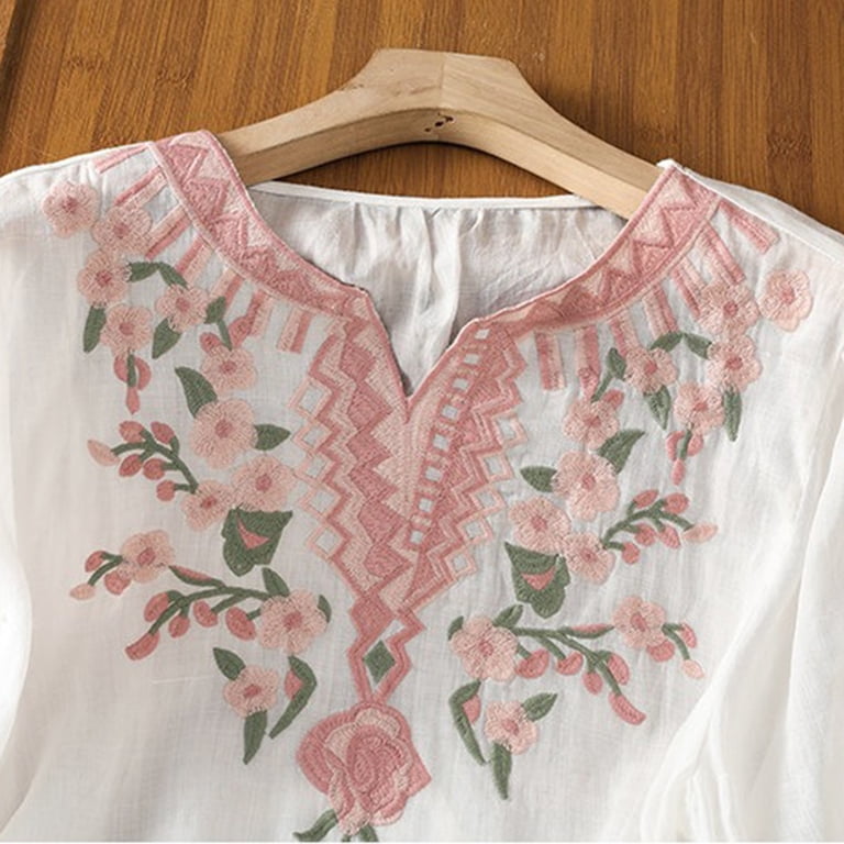 MSJUHEG Boho Tops for Women Linen Top Linen Tops for Women Cotton