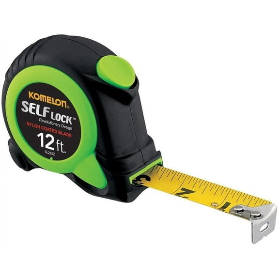 Komelon SL2812 2 Pack 12-feet Tape Measure, Self Lock, Push Button Retrieval