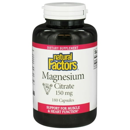 Natural Factors Magnesium Citrate 150 mg 180 Capsules - Walmart.com