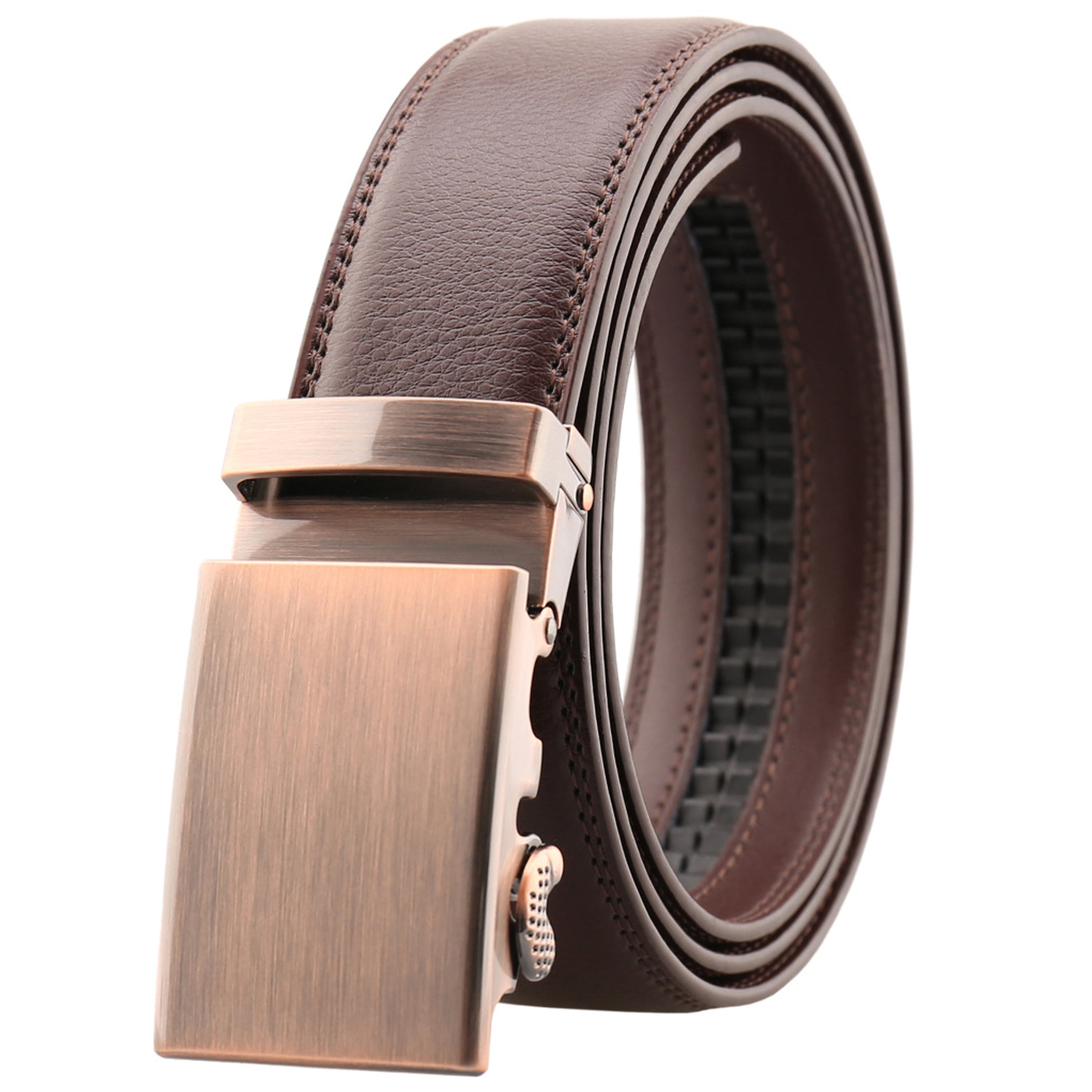 BIG SIZE MEN/'S CASUAL DRESS GENUINE LEATHER 2 LOOP BELT 1 1//4/" Silver Buckle