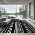 thumbnail image 2 of ODIKA 8'x10' Washable Area Rug Corridor Rectangular Minimalist Parallel Bands Contrasting Striped for Dining Room, Large Office, Lounge, Non-Slip Chair-Friendly Mat, 2 of 7