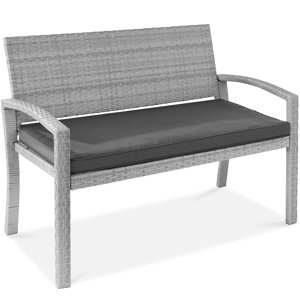 Best Choice Products 2-Person Wicker Bench, 700lb Capacity