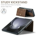 thumbnail image 4 of Wallet Case for Samsung Galaxy Z Fold5 with Detachable Card Holder Cover, Premium PU Leather Slim Kickstand Magnetic Closure Soft Silicone Shockproof Protective Phone Case, Brown, 4 of 8