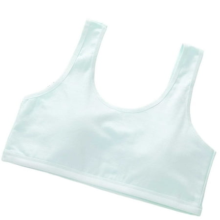 Sports Bras Kids Crop Top Bra Seamless Sports Bra Training Camisole Style Lightweight Girls  Underwear Light Green 10 Years-14 Years