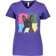 thumbnail image 3 of Inktastic Blue French Bull Dog Women's V-Neck T-Shirt, 3 of 5