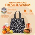 thumbnail image 5 of Paw Prints and Bones Insulated Lunch Bag for Women & Adults,Large Portable Soft Cooler Lunch Bag,Thermal Food Storage Tote with Pearl Cotton,8.66L,8.75x5.75x9.5 Inch, 5 of 6