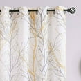 thumbnail image 4 of Decoultimatex Yellow Gray Sheer Curtain for Living Room Grey Tree Branches Print Window Curtain Panels Set Linen Textured Semi Sheer Drapes for Bedroom, Grommet, 52"x84"x2, 4 of 6