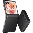 thumbnail image 1 of wonima11 Case for Motorola Razr 2024/2025 - with Built-in External Screen Protector & Hinge Protection, Slim Cover + PU Leather Back Protective Phone Case for Moto Razr 2024 / Razr 2025 - Black, 1 of 1