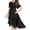 Black, variant on Kids Girls Solid Color Ruffle Dress Short Sleeved Irregular Party Dress
