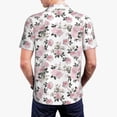 thumbnail image 5 of Xecao Rose Flowers for Mens' Casual Short Sleeve Button-Down Polo Shirts for a Classic Golf Look, 5 of 9