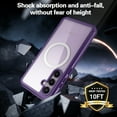thumbnail image 5 of Clear Magnetic Cover Case for Apple Samsung Galaxy A56 5G, with Built-in Tempered Glass Screen Protector, [Compatible with Magsafe] Full Body Rugged Shockproof Case for Galaxy A56 5G, Purple, 5 of 5