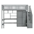 thumbnail image 5 of Harper & Bright Designs Twin Loft Bed with Wardrobe Storage Space, Stairs Loft Bed with Desk and Shelves for Boys Girls, Gray, 5 of 16