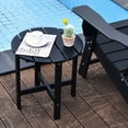 thumbnail image 4 of Gymax 2 PCS 18'' Patio Round Side End Coffee Table Wooden Slat Deck Black, 4 of 10