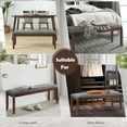 thumbnail image 5 of Costway Dining Bench Upholstered Entryway Bench Footstool Kitchen w/ Wood Legs, 5 of 10