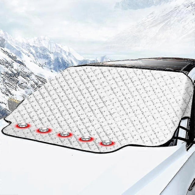 Car Windshield Snow Cover Winter Ice Protection, Multi-Purpose Sun Shade with Elastic Bands for All Vehicles