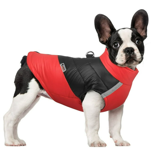 CNKOO Dog Jacket Warm Zip Up Dog Vest Cotton Coat Winter Water Resistant Dog Clothes for Small Medium Dogs Yellow(Chest Circumference18.1”)
