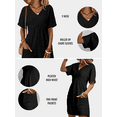 thumbnail image 3 of DOKOTOO Womens Rompers Casual Summer Overalls High Waist V Neck Short Sleeve Short Jumpsuits Rompers with Zipper Black XL US16-18, 3 of 8