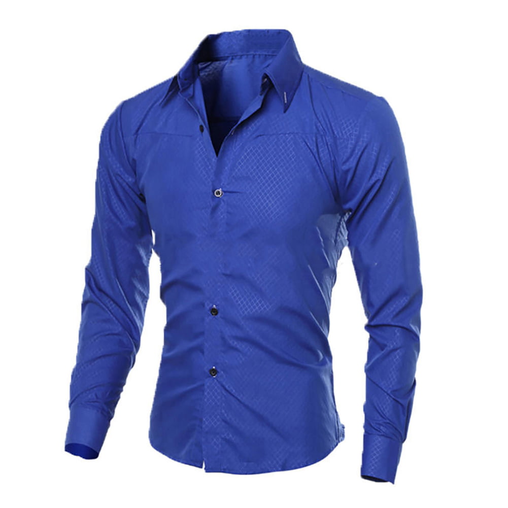 Details about   New Men Cotton Slim Fit Long Sleeve Formal Office Business Casual Fashion Shirt