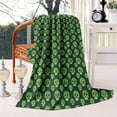 thumbnail image 2 of Green Skull Pattern Blanket,Comfortable Soft Flannel Throw Blanket,All Season,Warm Lightweight Blankets for Sofa Bed Couch Living Room Chair,50"x60", 2 of 4