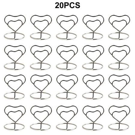 

Azhf Hot Sales 20pcs Steel Wire Place Card Holder Mini Wedding Party Number Stands Table Decor