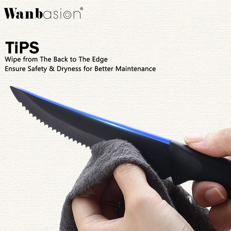 Wanbasion 8-Piece Steak Knife Set Dishwasher Safe, Steak Knife Set
