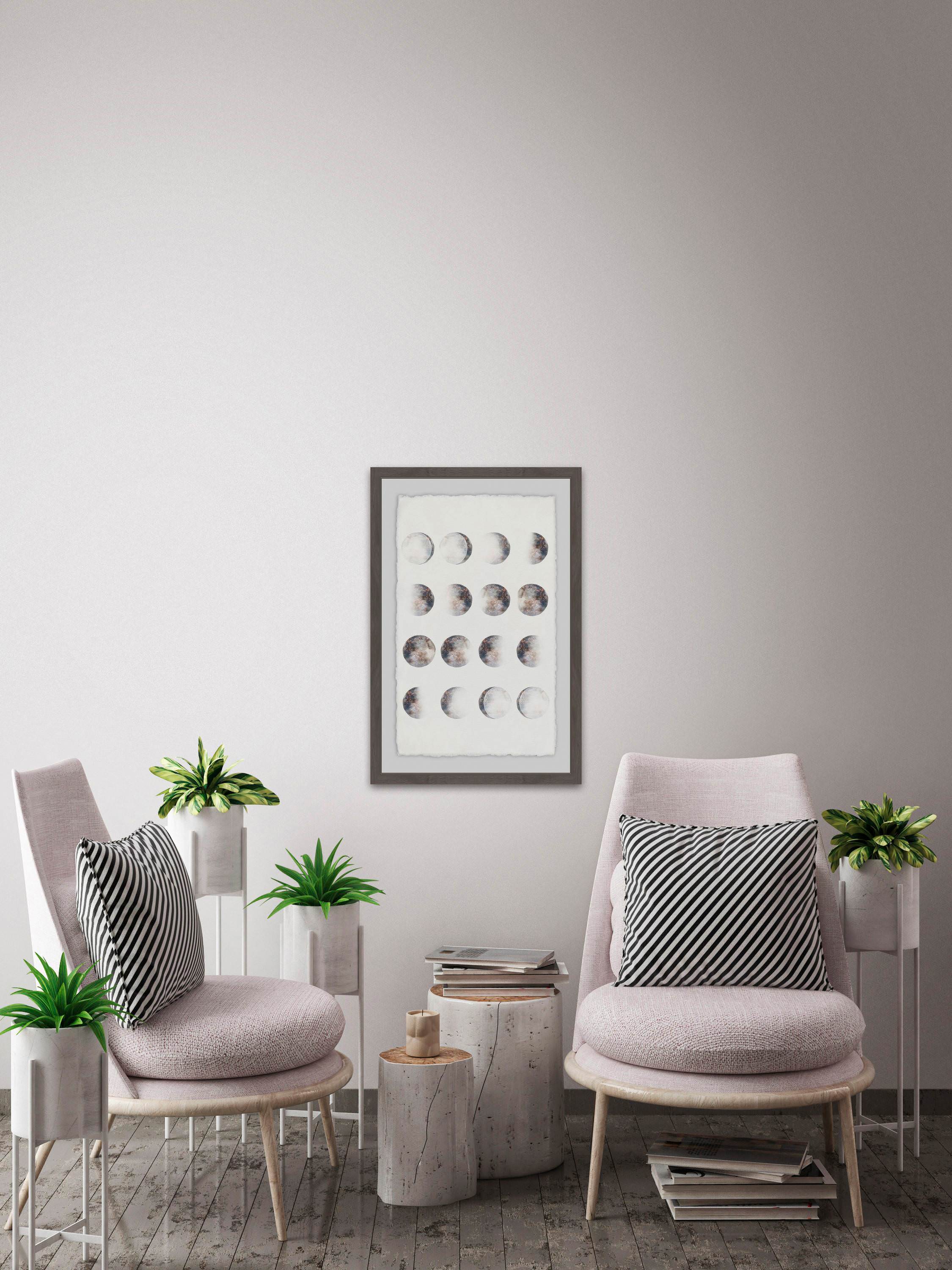 Phases of the Moon II Framed Painting Print