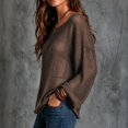 thumbnail image 4 of Womens Scoop Neck Tops Long Sleeve Knit Sweater Pullover, 4 of 5