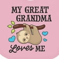 thumbnail image 4 of Inktastic My Great Grandma Loves Me with Sloth and Hearts Boys or Girls Baby Bib, 4 of 4