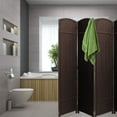 thumbnail image 3 of Tall Extra Wide Foldable Panel Partition Wall Divider, Double Hinged Room and Folding Privacy Screens6 feet, Chocolate,, 3 of 7