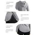 thumbnail image 4 of Cadmus Women's 3 Pack Workout Long Sleeve shirts UPF 50+ Sun Protection Dry Fit Running Shirts with Hoods,Black,White,Grey, 4 of 8