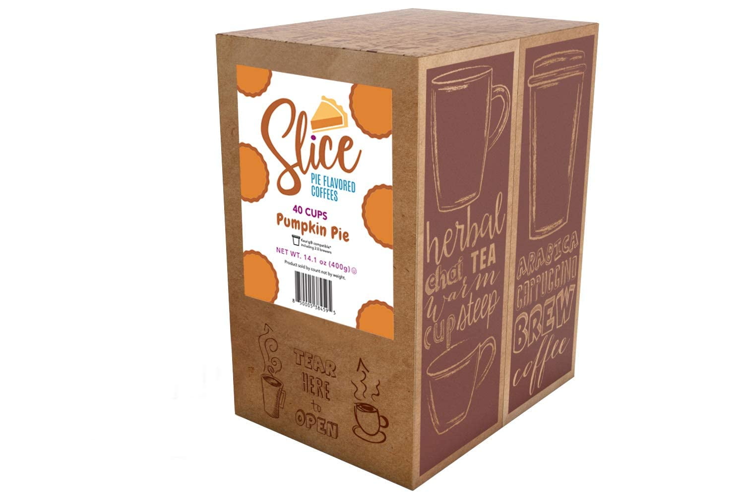 Slice Coffee Pumpkin Pie Flavored Coffee Pods for Keurig tea pods Brewers, 40 Count