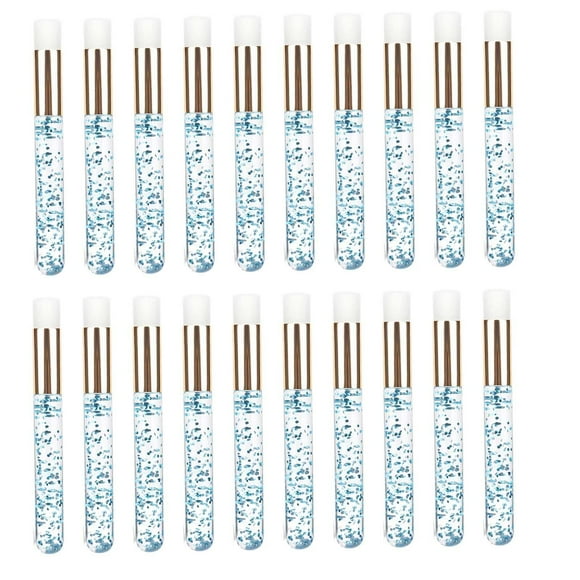 Qarigey 20 Pieces Lash Shampoo Brushes Cosmetic Off Remover Peel Lash Tool Pinceles de maquillaje y herramientas oro azul