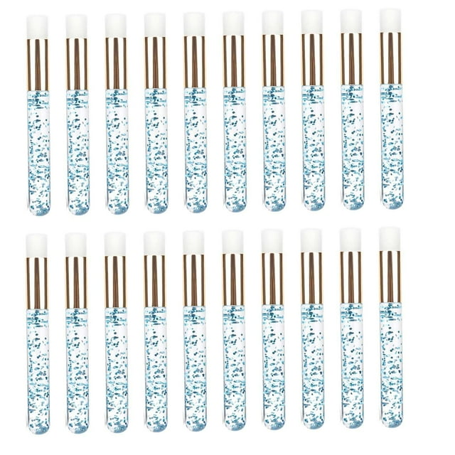 Minnieouse 20 Pieces Lash Shampoo Brushes Cosmetic Off Tool Lash Peel Remover Pinceles de maquillaje y herramientas oro azul