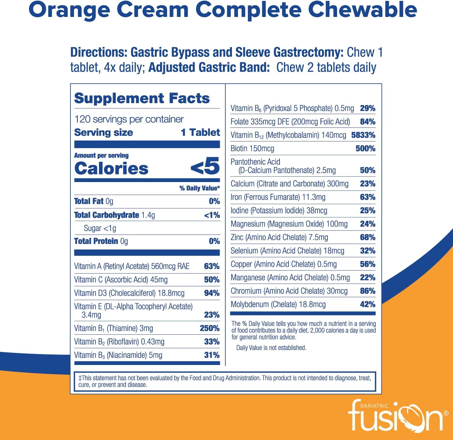 Buy Bariatric Fusion Complete Chewable Bariatric Multivitamin with Iron