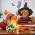 thumbnail image 4 of Patiojoy Pre-Lit Hand-Painted Ceramic Halloween Tree Tabletop Xmas Decor w/ 40 Decorative Lights and Ghost Topper, 4 of 9