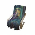 thumbnail image 4 of Fantasy Soft Flannel Fleece Throw Blanket, Giant Jellyfish and Diver in the Sea Underwater Submarine Aquatic Artwork Print, Cozy Plush for Indoor and Outdoor Use, 70" x 90", Teal Purple, by Ambesonne, 4 of 6