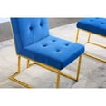 thumbnail image 2 of 2 Blue Velvet Dining Chair - Modern Gold Base, No Installation Required, Ready To Use Of 2 , Finish Blue, Required, 2 of 6