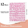 thumbnail image 2 of Lot de 912 Autocollants Lettres Pailletées 12 Feuilles Autocollant Alphabet Rose, 2 of 6