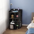 thumbnail image 6 of ALISENED 3-Tier Corner Cabinet Storage with USB Ports and Outlets,Corner Cube Storage Organizer for Small Spaces,Wooden Cubby Bookshelf with 9 Cubes for Playroom, Bedroom and Living Room (Black), 6 of 6