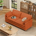 thumbnail image 4 of 75" Love Seat Couches, Noelse 2 Seater Soft Modular Sofa with Double Layer Upholstered Seat Cushion, Pet Friendly Cloud Couch with 2 Pillows for Living Room Bedroom and Apartment, Orange, 4 of 11