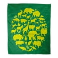 thumbnail image 1 of HATIART Flannel Throw Blanket Camel Colorful Safari Green Earth Color Continent Donkey Soft for Bed Sofa and Couch 58x80 Inches, 1 of 1