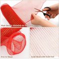 thumbnail image 4 of 2 Rolls Red Mesh Ribbon, Christmas Deco Mesh 10 Inch x 30 Feet Each Roll, Metallic Red with Foil Ribbon for Christmas Tree Decorations Halloween Party Decor Crafts Wreaths,rojo/dorado, 4 of 7